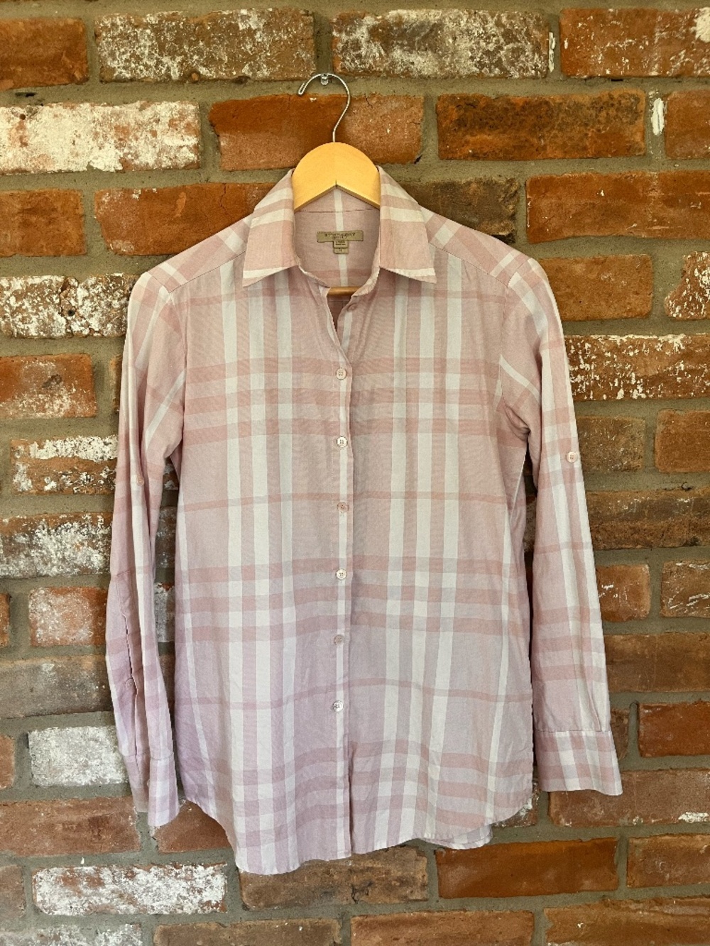 Burberry Brit Women’s Pink Plaid Button-Up — Size Small